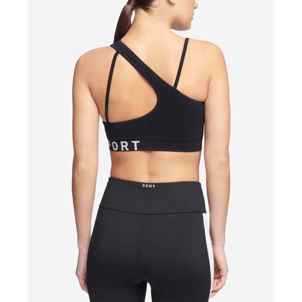 DKNY Womens Sport Asymmetrical Strappy-Back Low-Impact Sports Bra Size M - Picture 2 of 2
